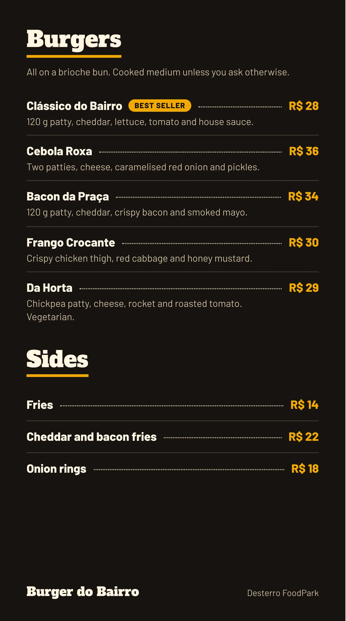 Burger do Bairro: menu, page 3 of 4