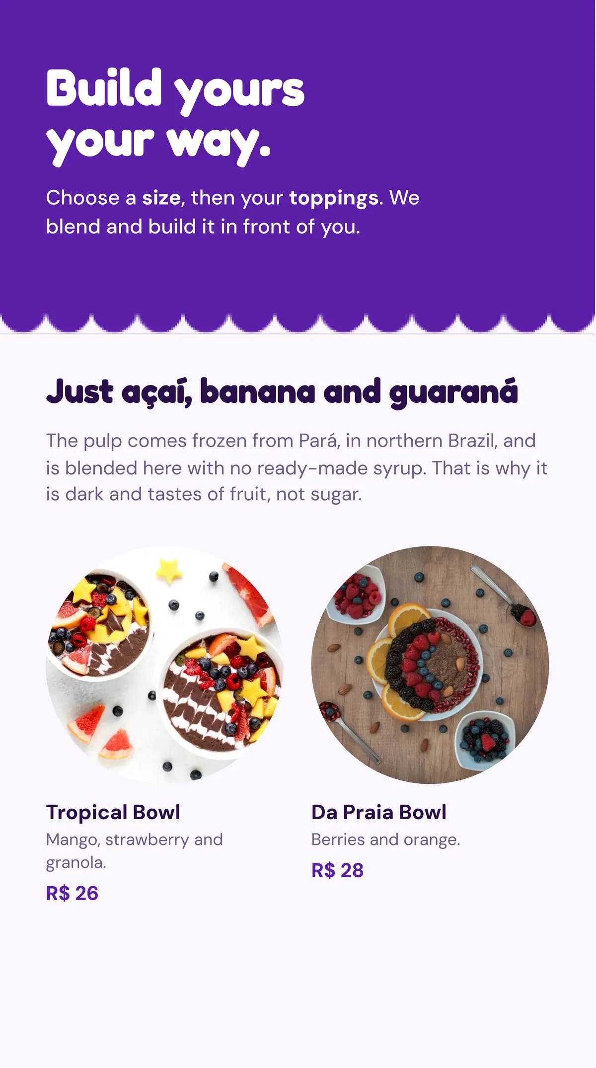 Açaí da Praia: menu, page 2 of 4