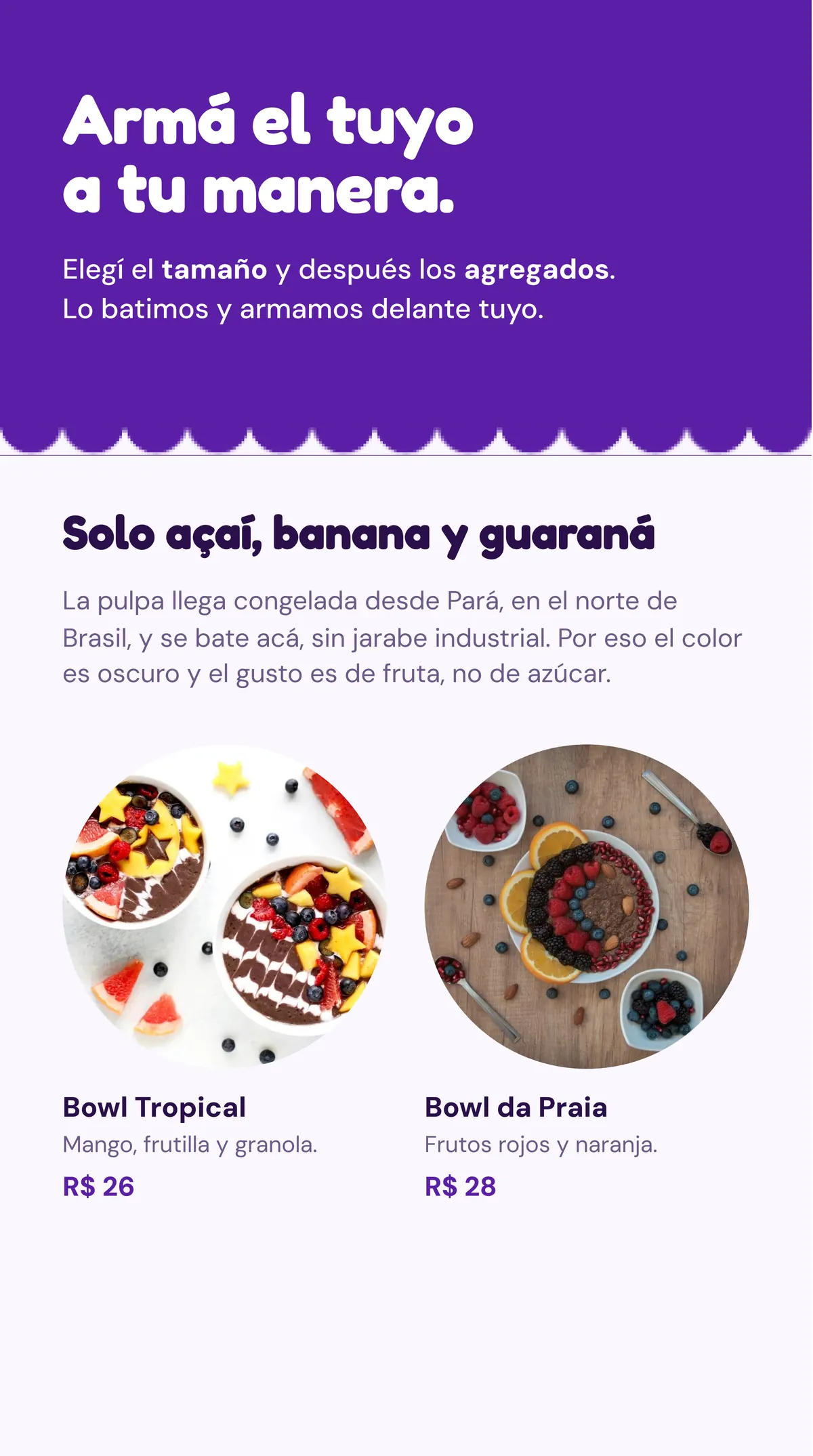 Açaí da Praia: menú, página 2 de 4